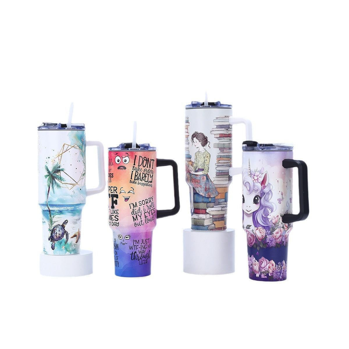 Wholesale Tumbler Large Capacity Cartoon Ice Cup Stainless Steel Outdoor 40oz Thermos Cup