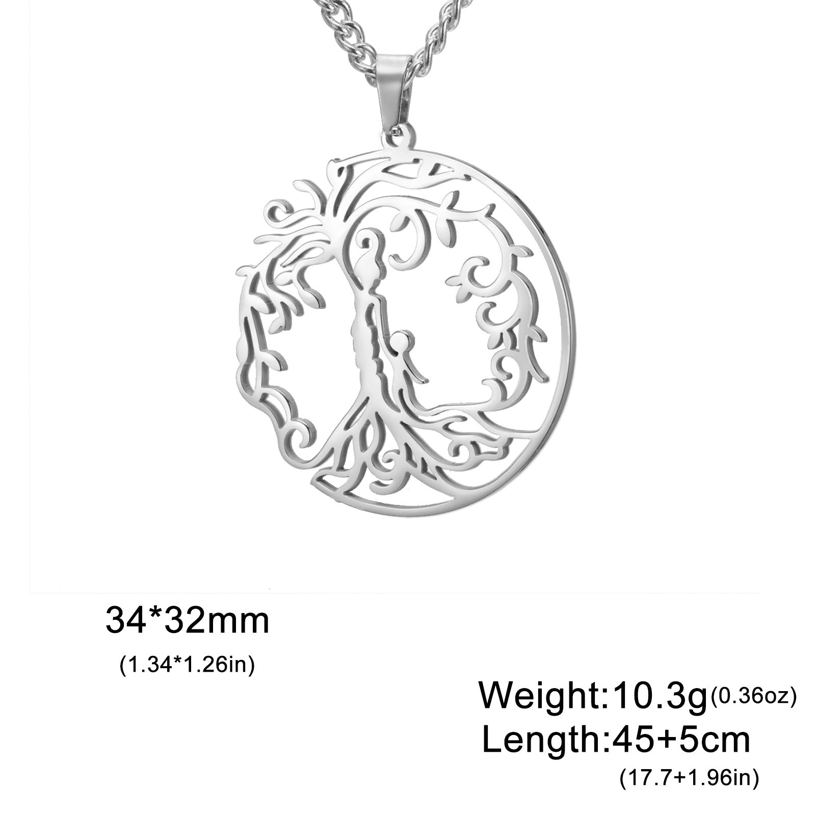 Wholesale Mother' s Day electroplated Tree of Life parent-child Stainless steel necklace
