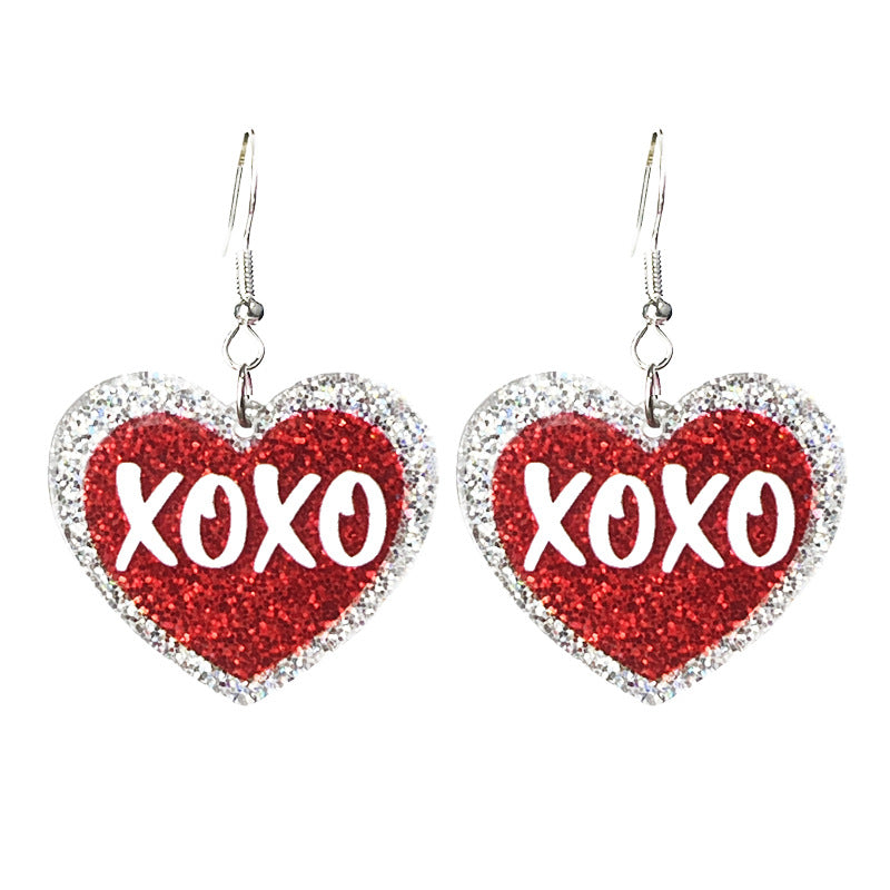 Wholesale Shining Love Words Cowboy Boots Acrylic Earrings