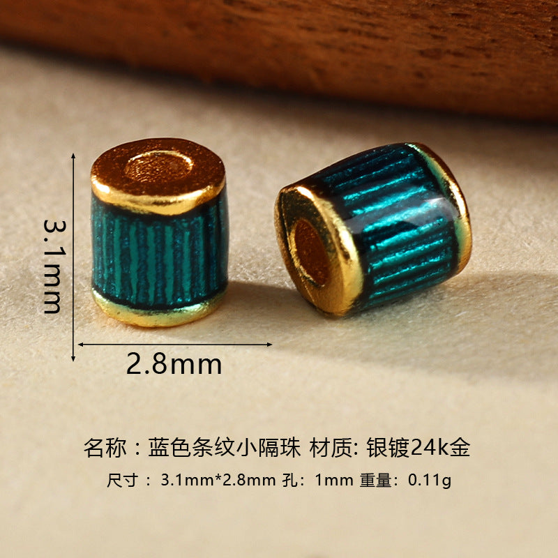 Wholesale DIY enamel multicolor barrel beads spacer beads