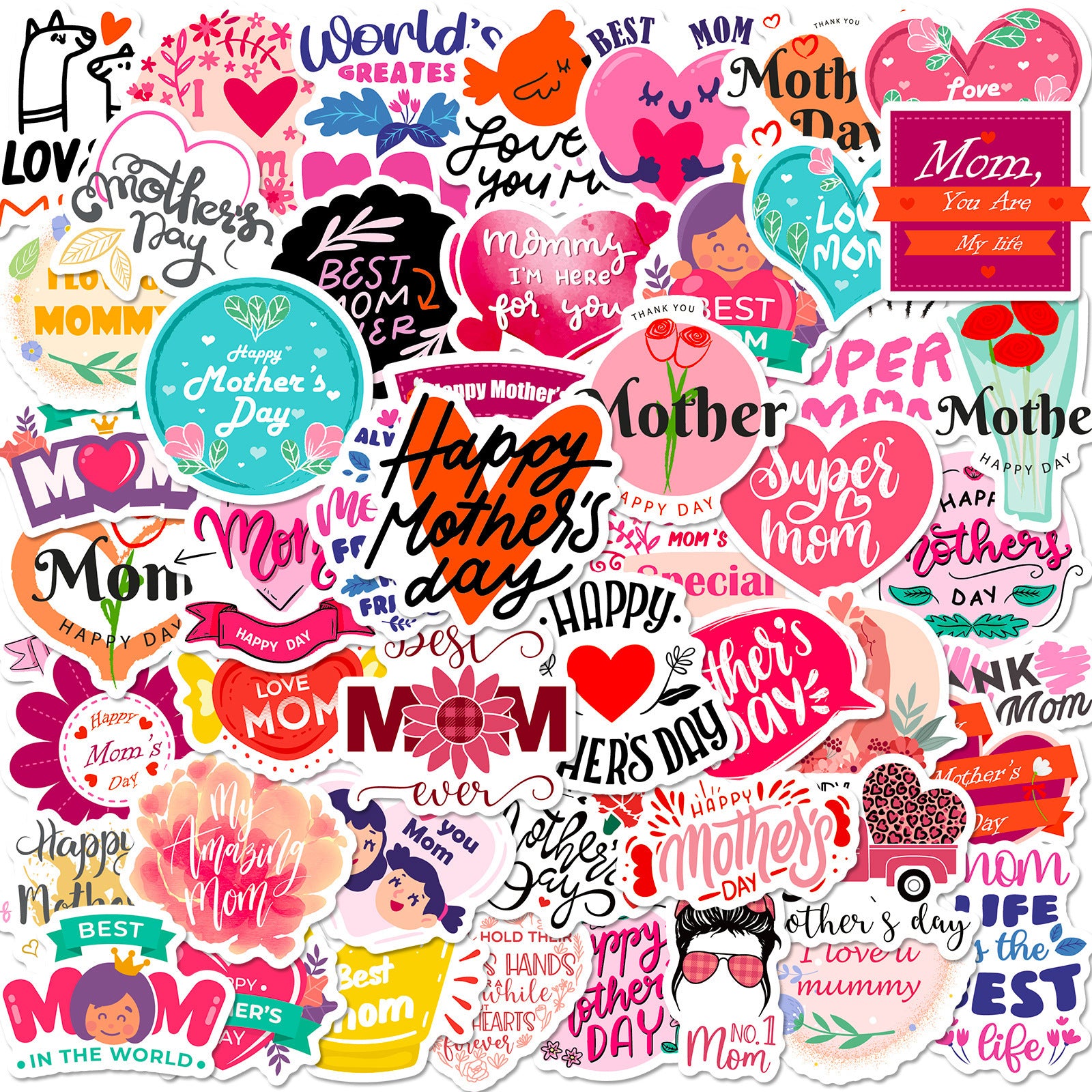 Wholesale 50-200pcs Mother's Day stickers HAPPY MOTHER'S DAY stickers