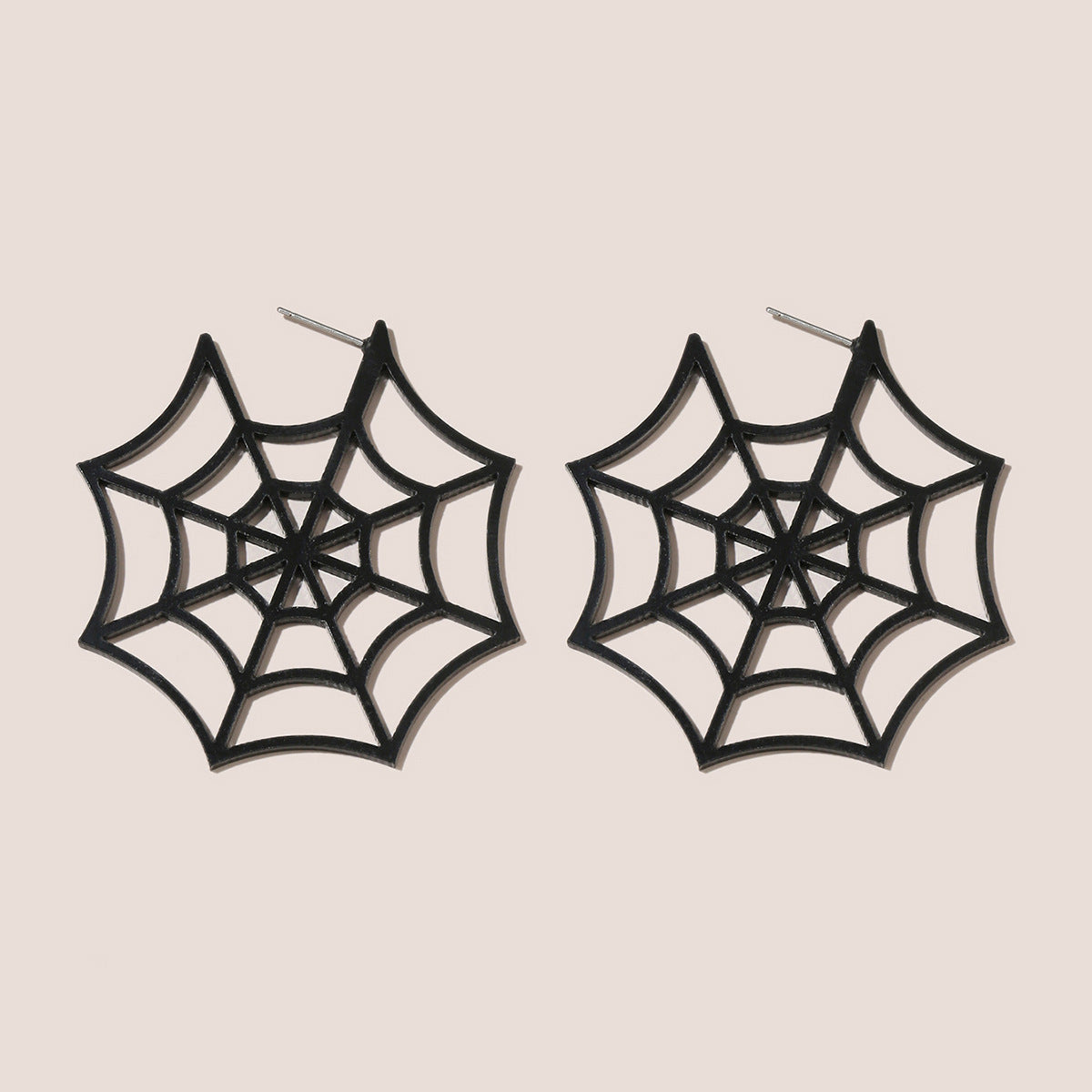 Wholesale 2pairs/pack Halloween Spider Web Punk Style Acrylic Earrings