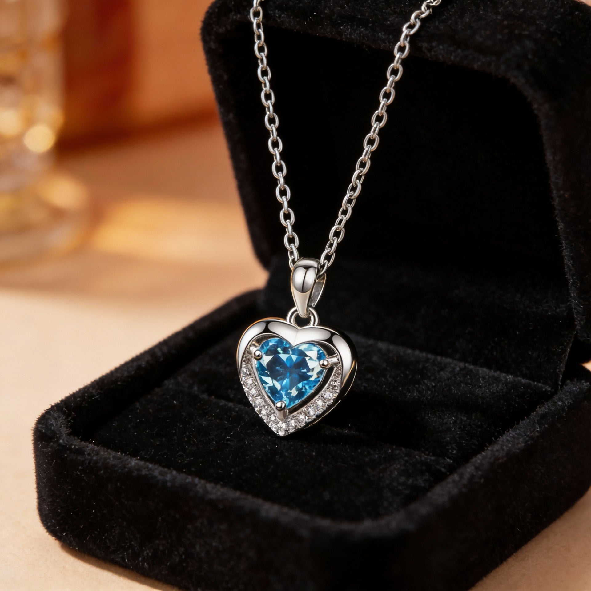 Wholesale Titanium steel necklace for women with micro inlaid full zircon,  light luxury style