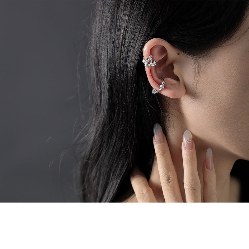 Wholesale Unique Irregular Shape Zirconium No Ear Bone Clip Earrings