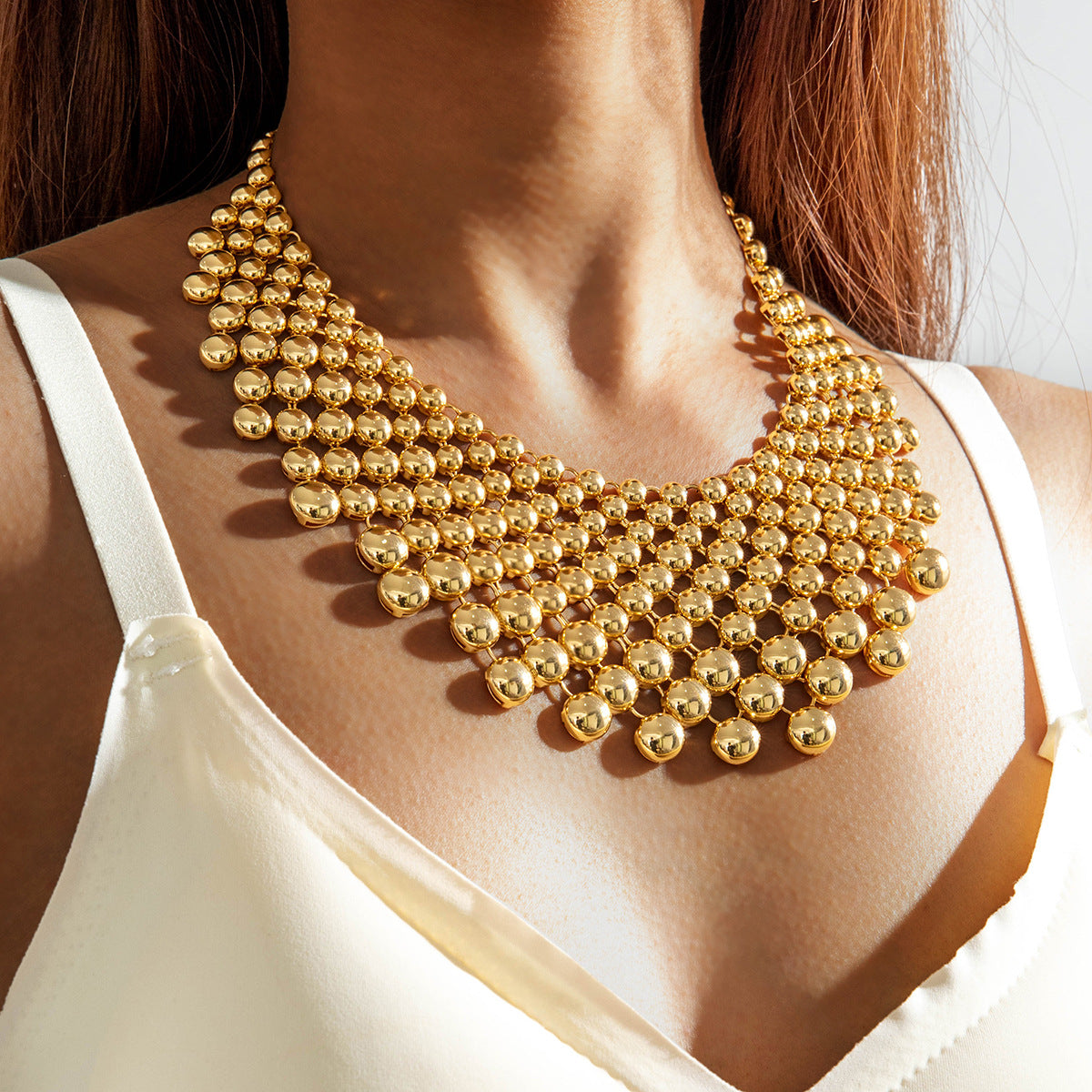 Wholesale temperament metal wide plain ring necklace