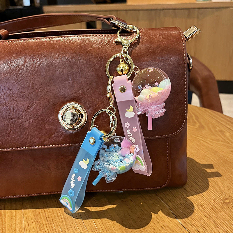 Wholesale Acrylic Quicksand Lollipop Keychain