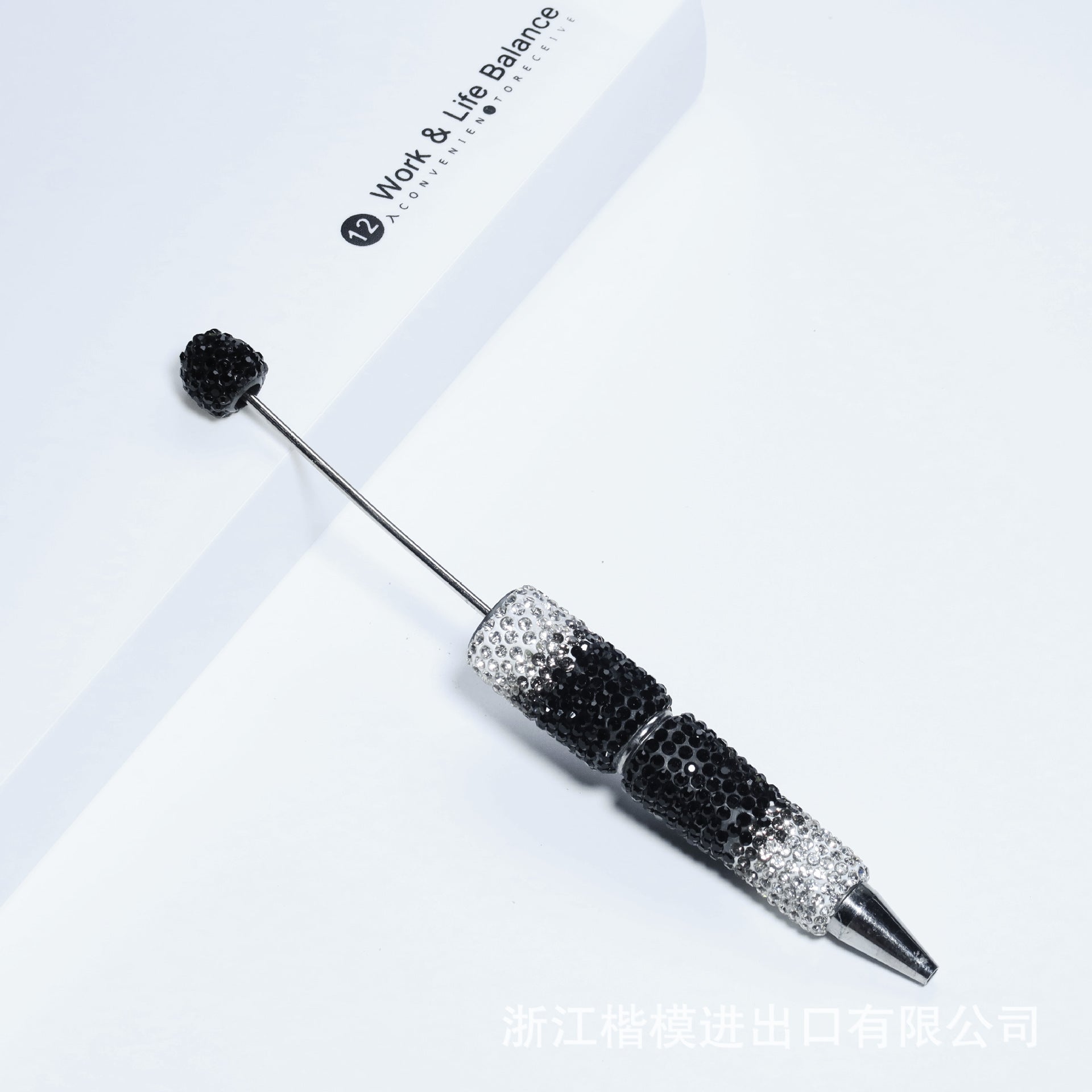 Wholesale 5pcs Beadable Pens Heavy Duty Diamond Inlaid Plastic Ballpoint Pen with Diamond