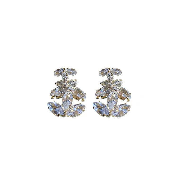 Wholesale Versatile Fashion Zircon Letter Earrings