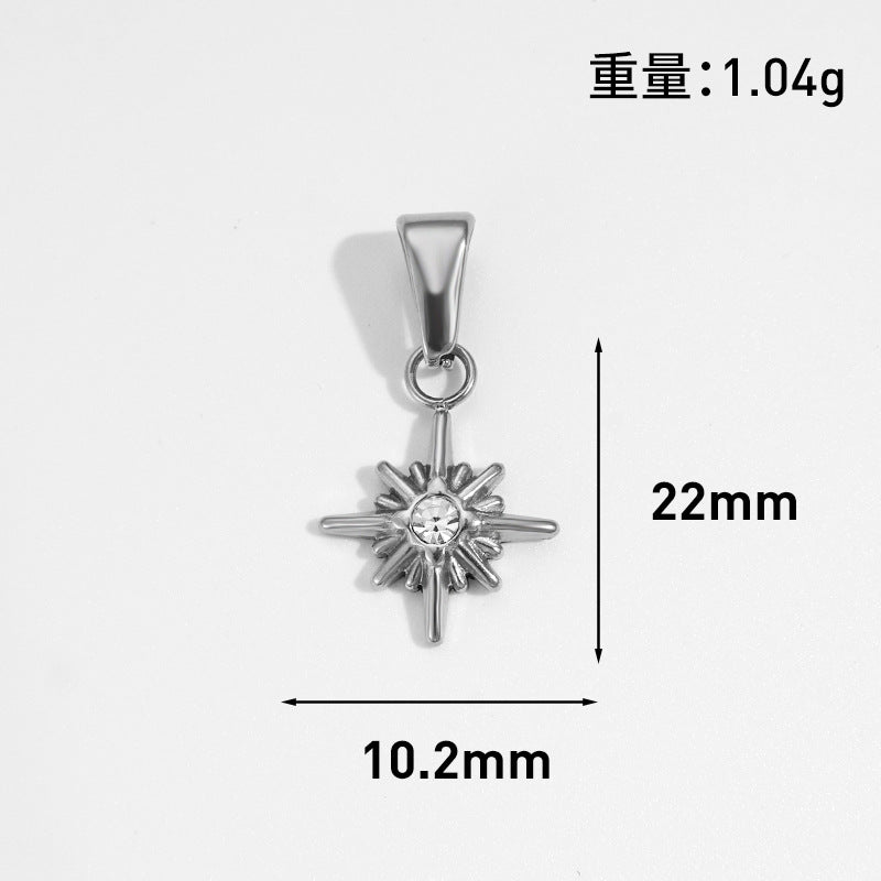 Wholesale 10pcs Sun Star Moon Octagonal Star Geometric Stainless Steel Pendant