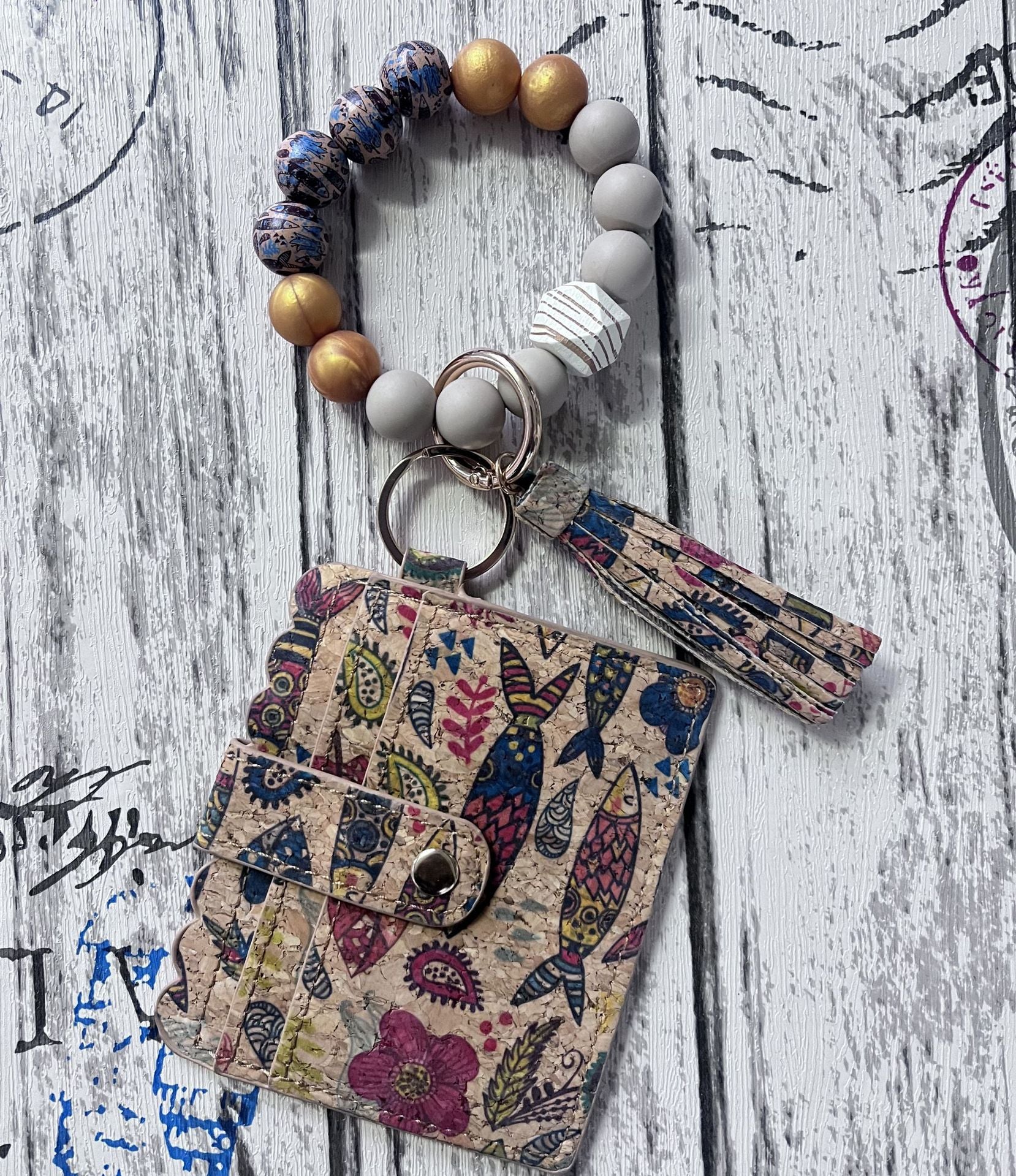 Wholesale Silicone bracelet card holder coin purse printed Keychains