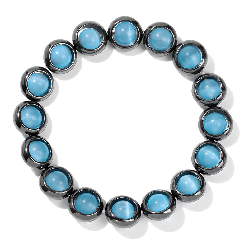 Wholesale Cat's Eye Beads Black Gallstone Donut Bracelet