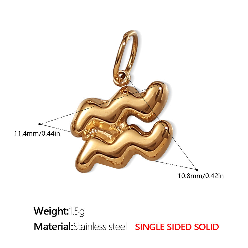 Wholesale Stainless steel twelve zodiac necklace pendant accessories