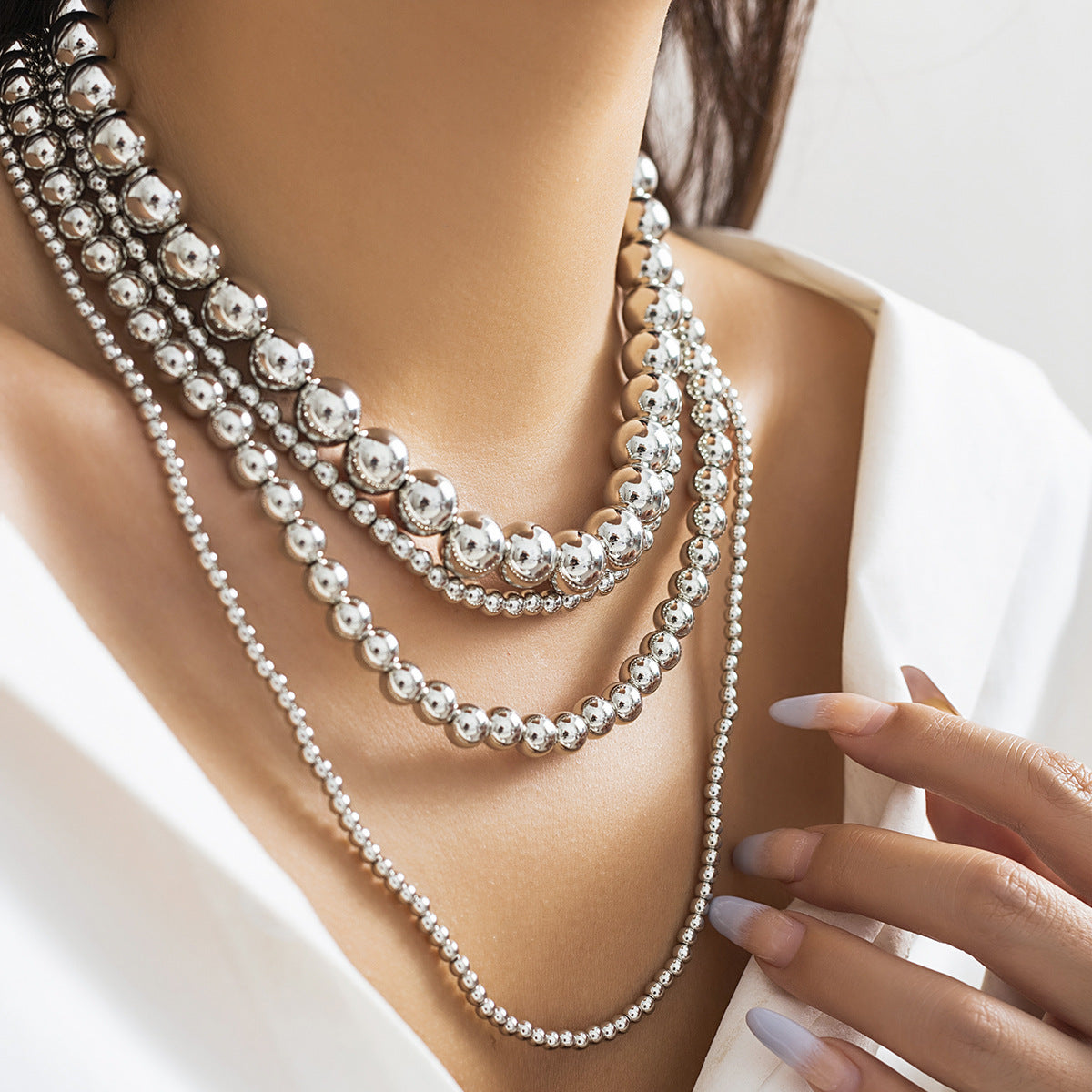Wholesale of Multi-layer Round Pearl Layered Necklaces