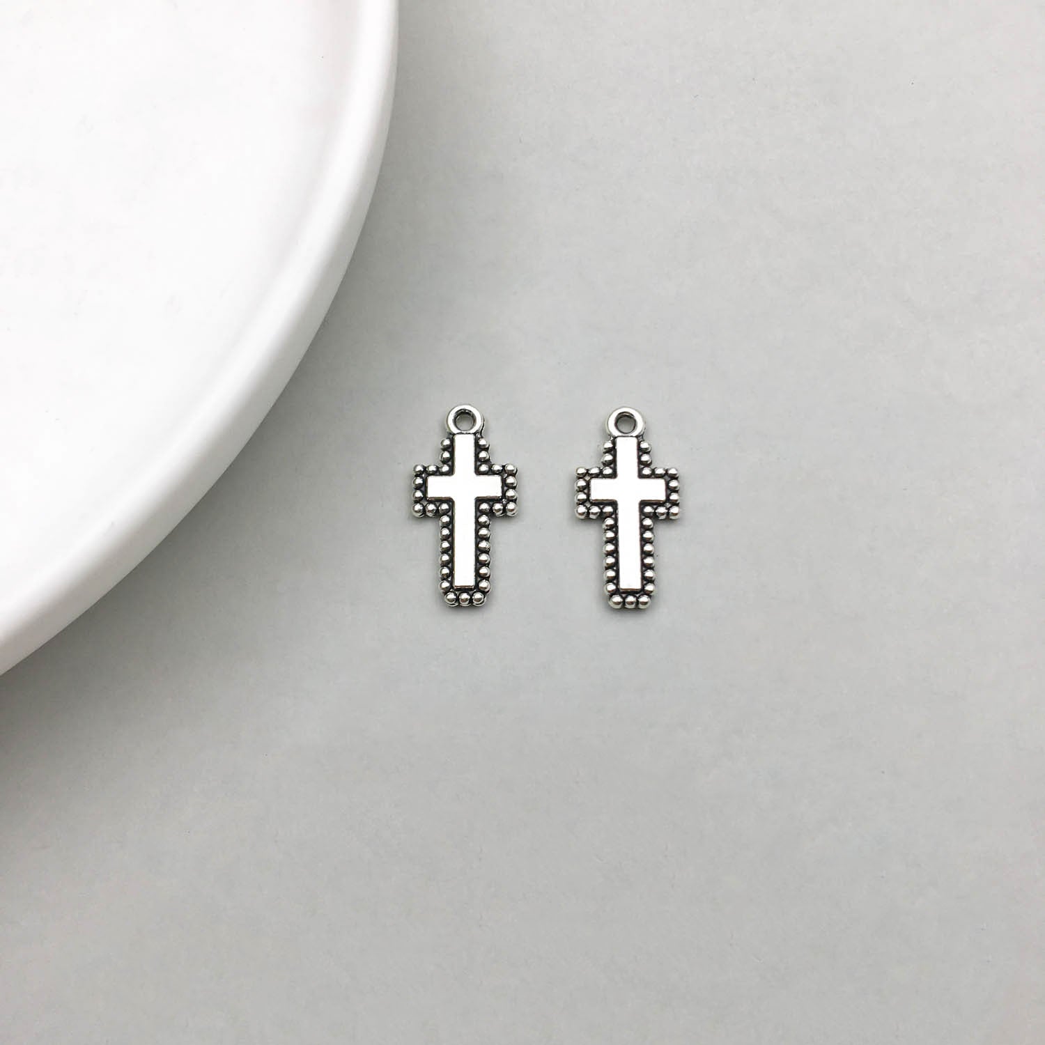 Wholesale 1 Antique Silver Alloy Cross Series Simulation Heart Cross DIY Pendant