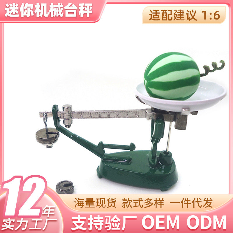 Wholesale 1:12 Dollhouse Mini Mechanical Platform Scale Vintage Balance Model