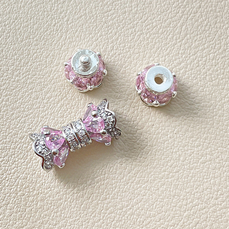 Wholesale Small Waist Screw Buckle 18k Color-retaining Real Gold Inlay Zirconium Pearl Buckle DIY Bracelet Material