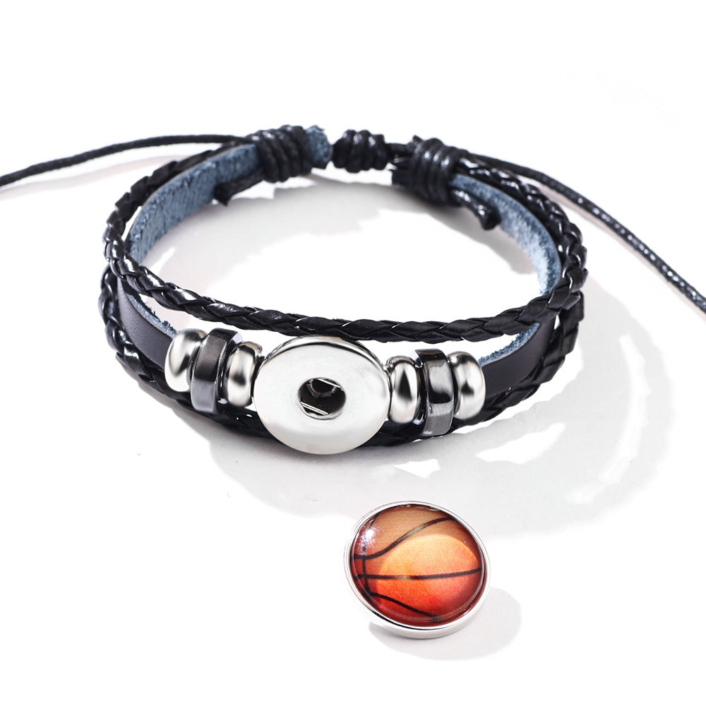 Wholesale Luminous Leather Alloy Bracelet