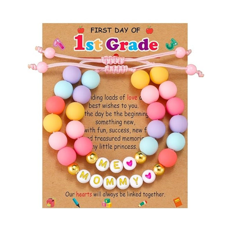 Wholesale Rainbow letter colored sliced soft ceramic bracelet