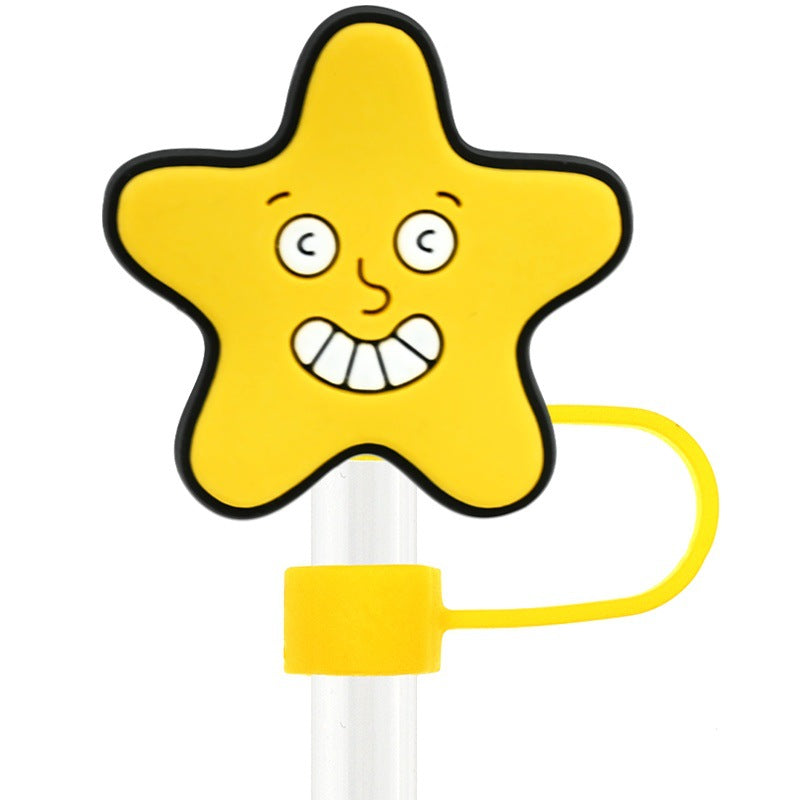 Wholesale Random 100pcs Valentine' s Day 10mm Universal Soft Rubber Decorative  Straw Tube Cap