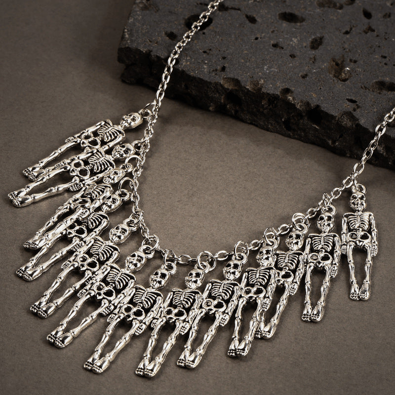 Wholesale  dark style skull ghost claw necklace finger bone earrings