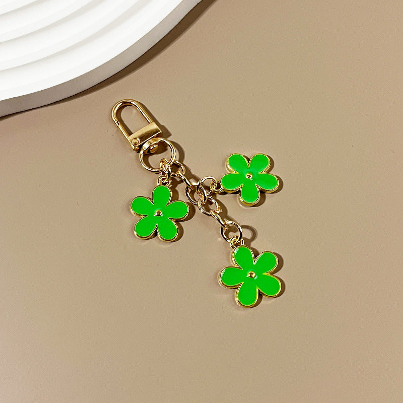 Wholesale color flower keychain creative bag pendant