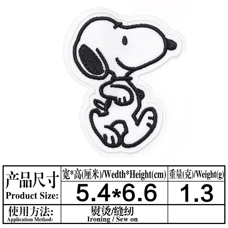 Wholesale embroidered cloth stickers cute cartoon patch five-pointed star puppy bag shoes decorative decals OLY Exclusive