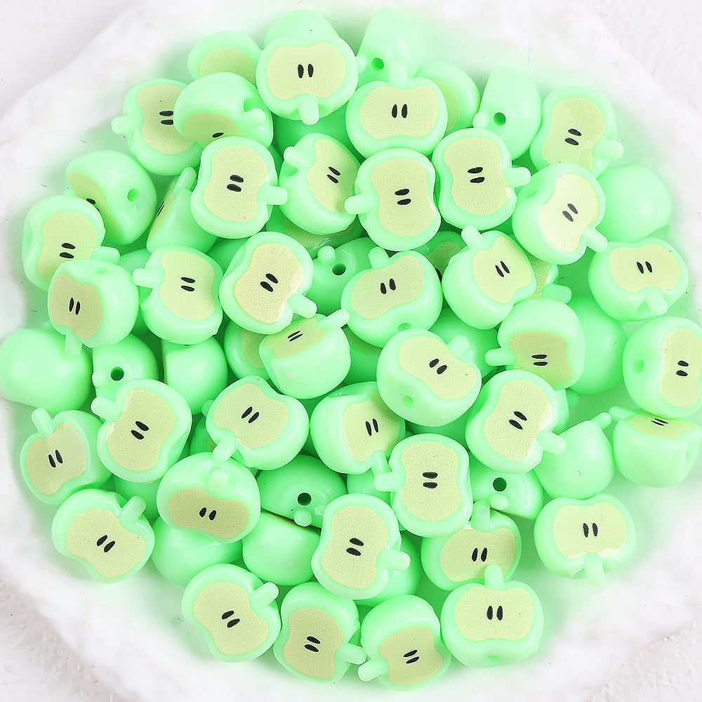 Wholesale 5pcs Handmade DIY Acrylic Beads Cute Bear Apple Five-Pointed Star