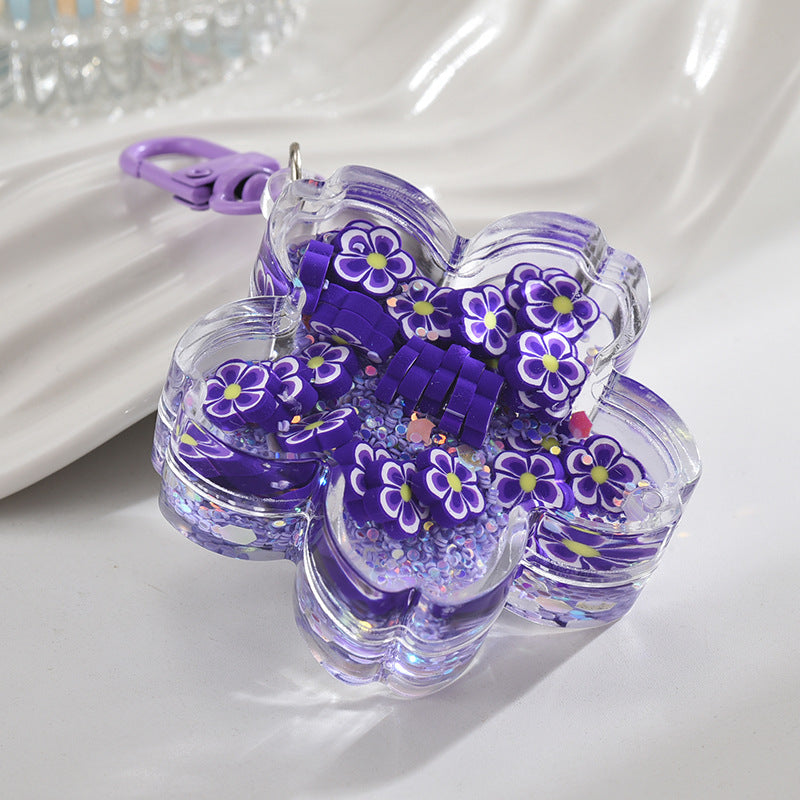 Wholesale Acrylic Oil-Filled Sand Bottle Flashing Luminous Keychain