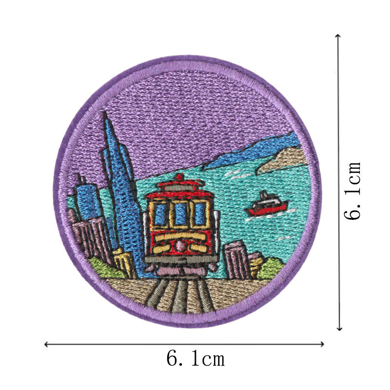 Wholesale World Landmark Embroidered Patches Set Of 9 Iron On DIY Decorative Gift For et