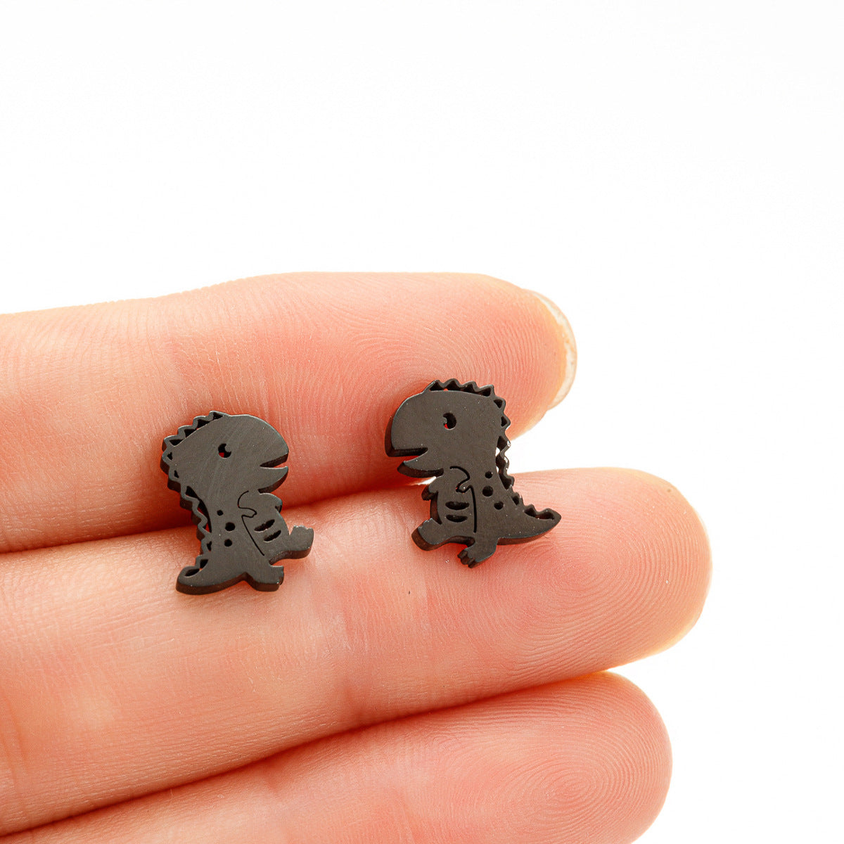 Wholesale Stainless Steel Mini Small Earrings Flower Dinosaur Halloween Skull Earrings