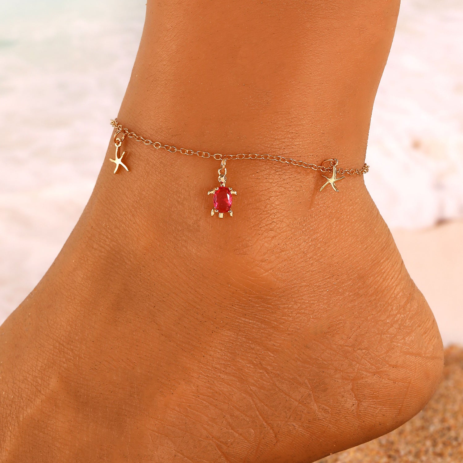 Wholesale Handmade Sea Turtle Anklet Bohemian Beach Jewelry Accessory