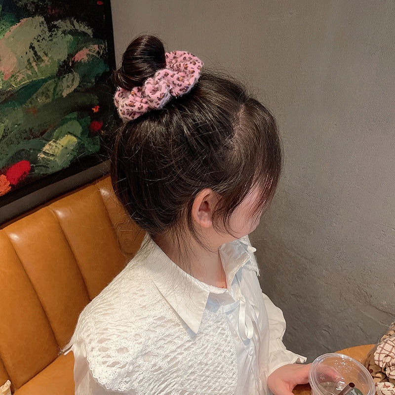 Wholesale Plush Leopard Print Hair Loops