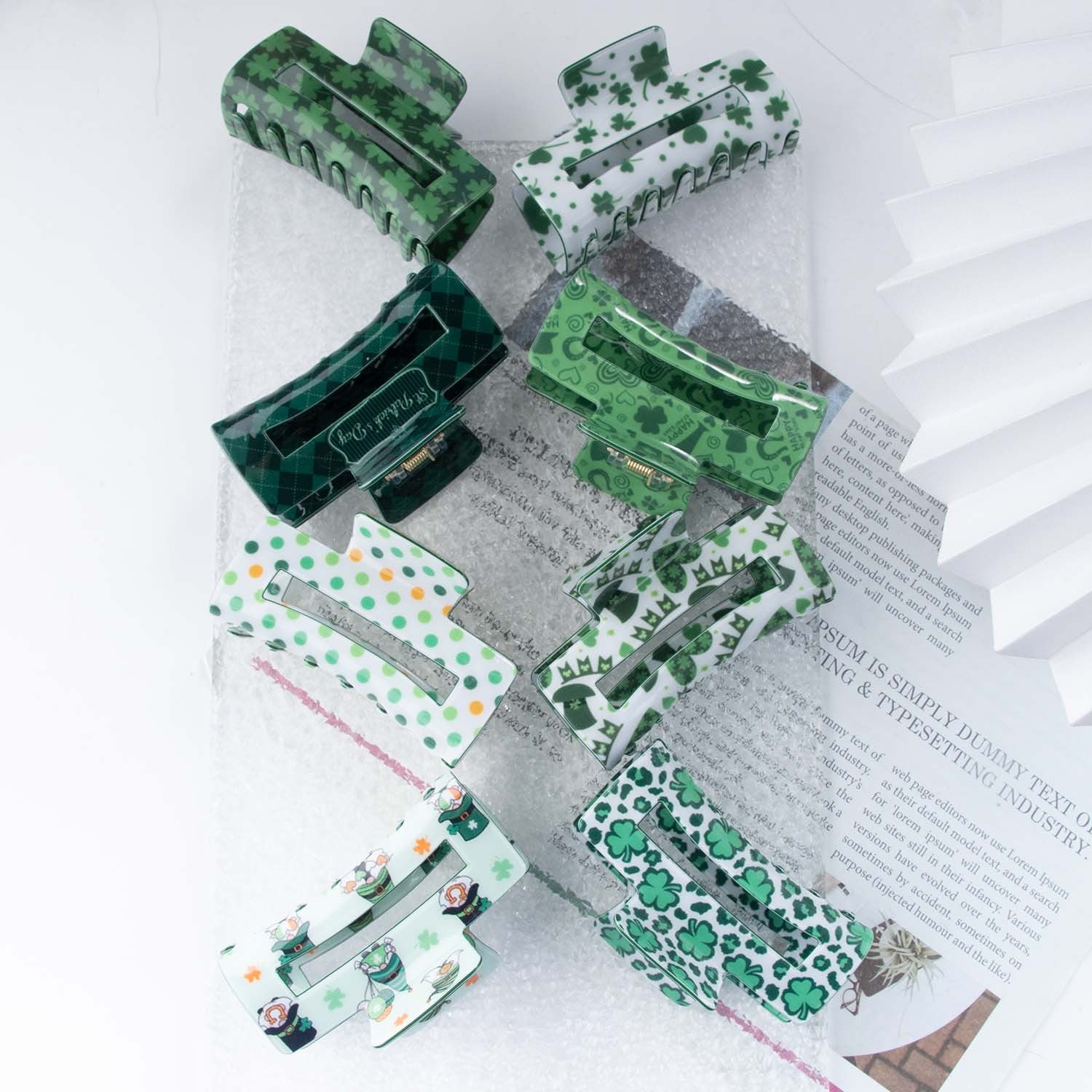 Wholesale St Patrick Pvc 8cm Hair Clip