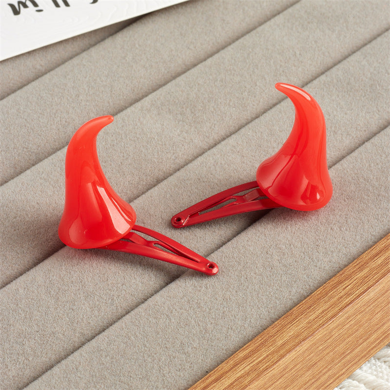 Wholesale  devil horns cute  anime headdress edge clip