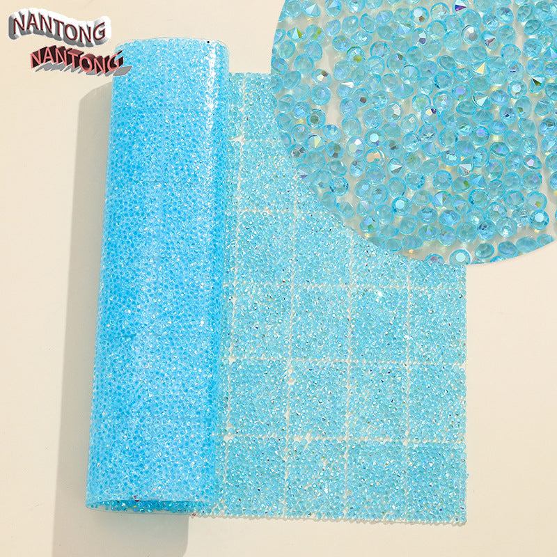 Wholesale Pointed bottom rhinestone with resin cylinder mixed DIY double-sided tape drill piece