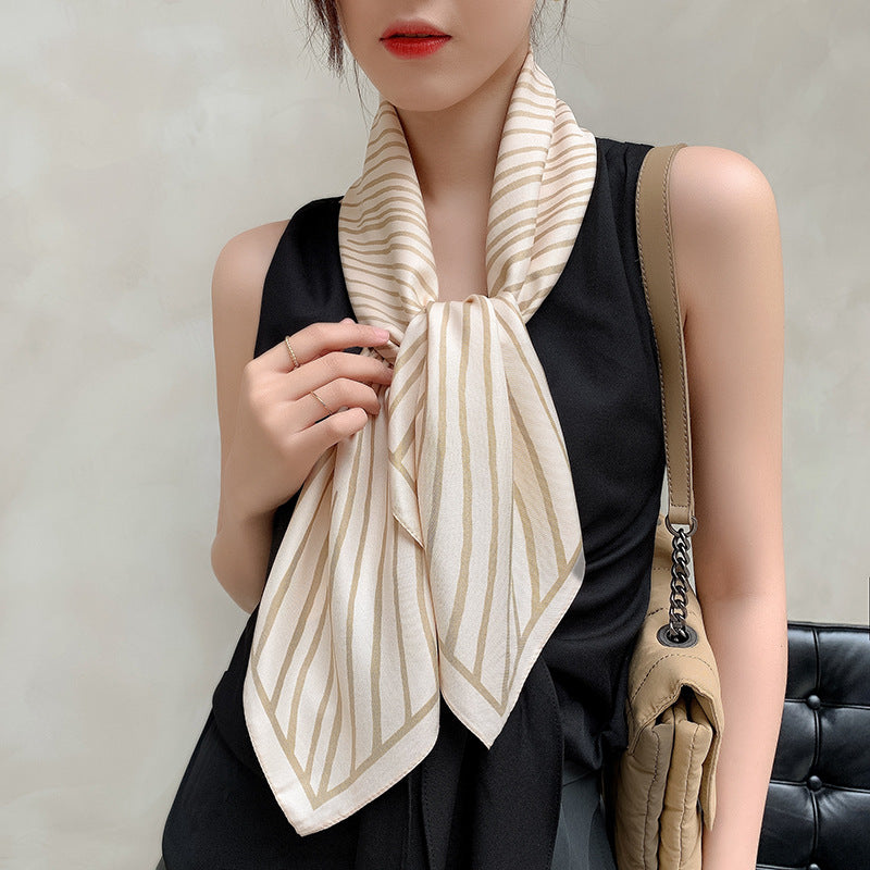 Wholesale Twill Silk Line Printed Polyester Scarves