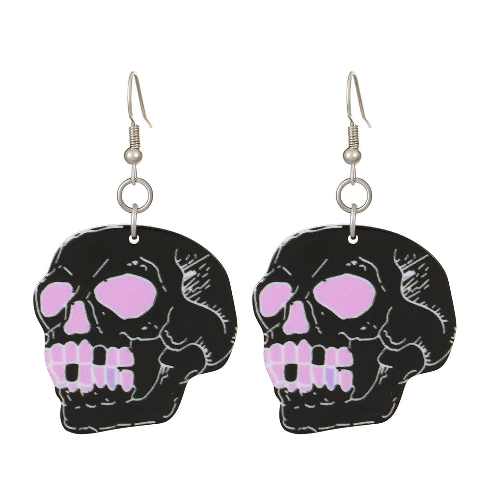 Wholesale Halloween series Bat Skeleton Acrylic Earrings