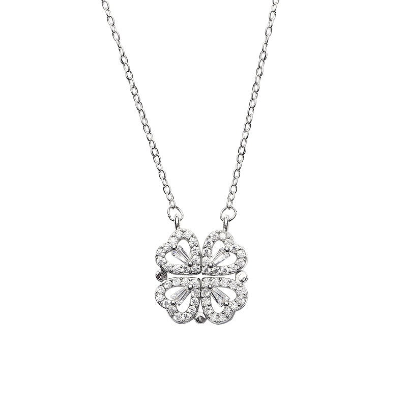 Wholesale Love Four-leaf Clover Stacking Necklace