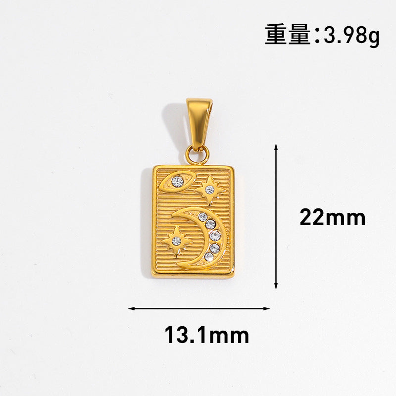 Wholesale 10pcs Sun Star Moon Octagonal Star Geometric Stainless Steel Pendant