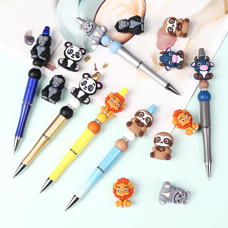 Wholesale 20pcs  Cute Cow and Lion Beads  3D Focal Beads