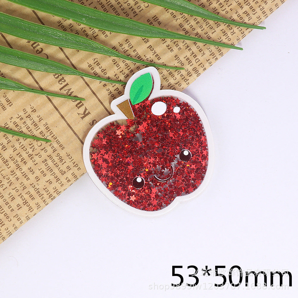 Wholesale 10pcs Quicksand Cartoon Cute Smiley Car Personalized Accessories Acrylic DIY Patches