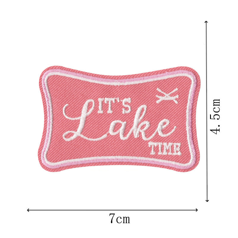 Wholesale Stylish Bar Theme Embroidered Patches Embroidery Thread Set Of 16 Cartoon Letter Badges For et DIY Scrapbook Fashion Accessory