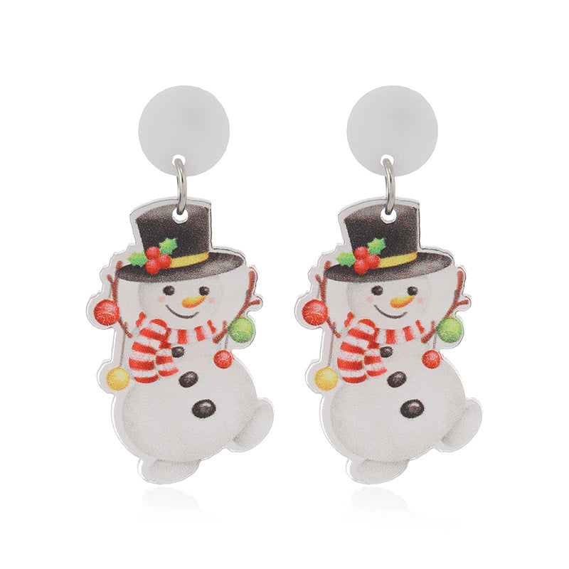 Wholesale Christmas Snowman Elk Acrylic Earrings