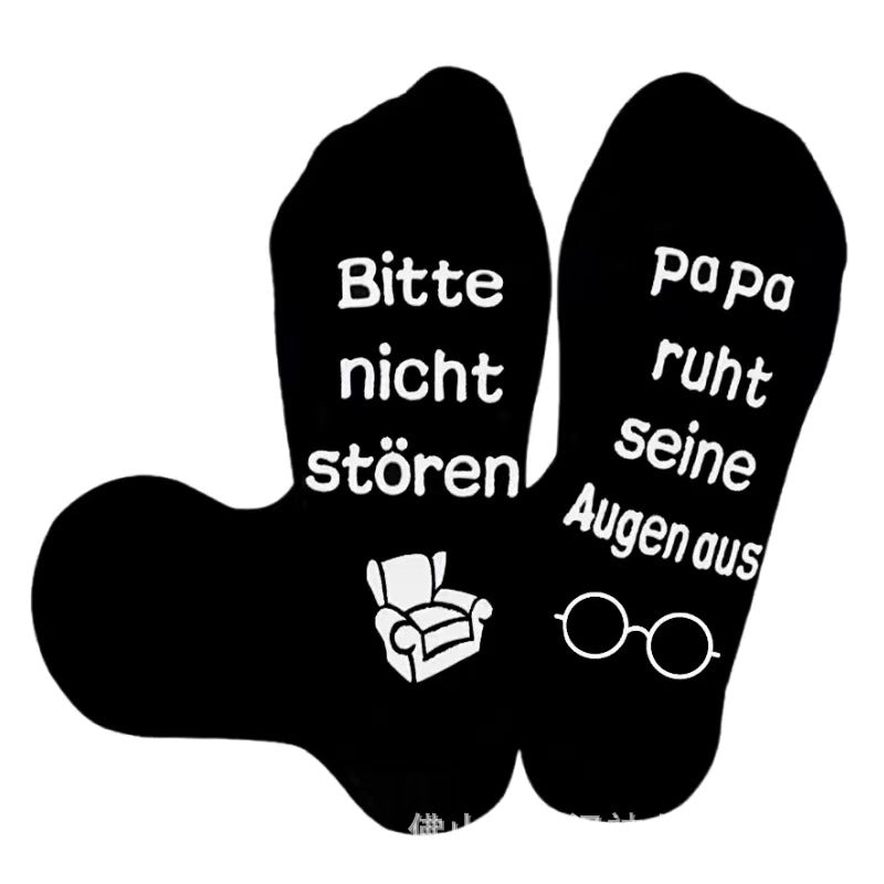 Wholesale of European and American Cotton Medium Cylinder Letter Anti Slip Adhesive Socks