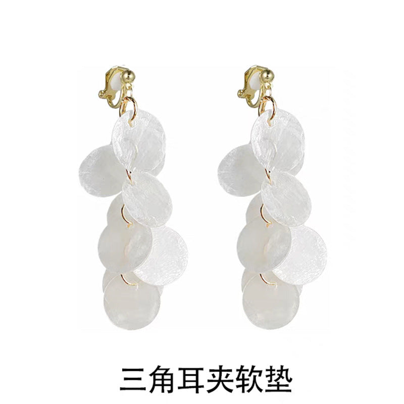 Wholesale Holiday Style Long Tassel Shell Earrings Summer Seaside Elegant Niche All-match Earrings
