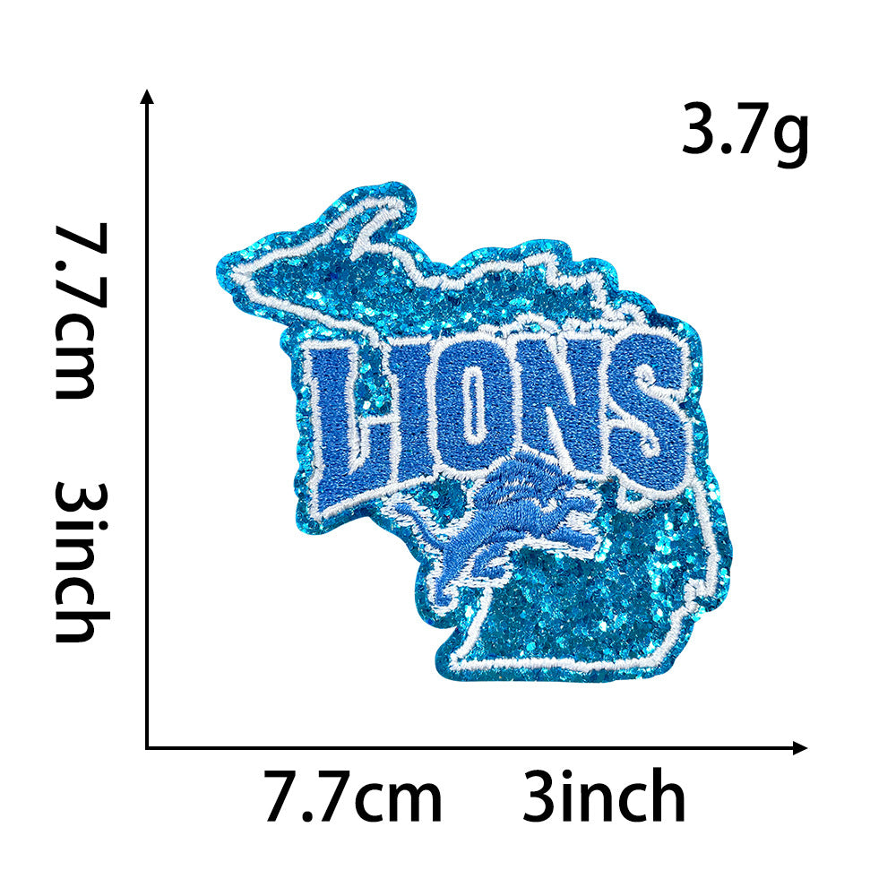 Wholesale Seattle Seahawks Sequin Embroidered Patch State Shape Sew On Applique For Clothing Bags DIY Craft Accessory OLY Exclusive
