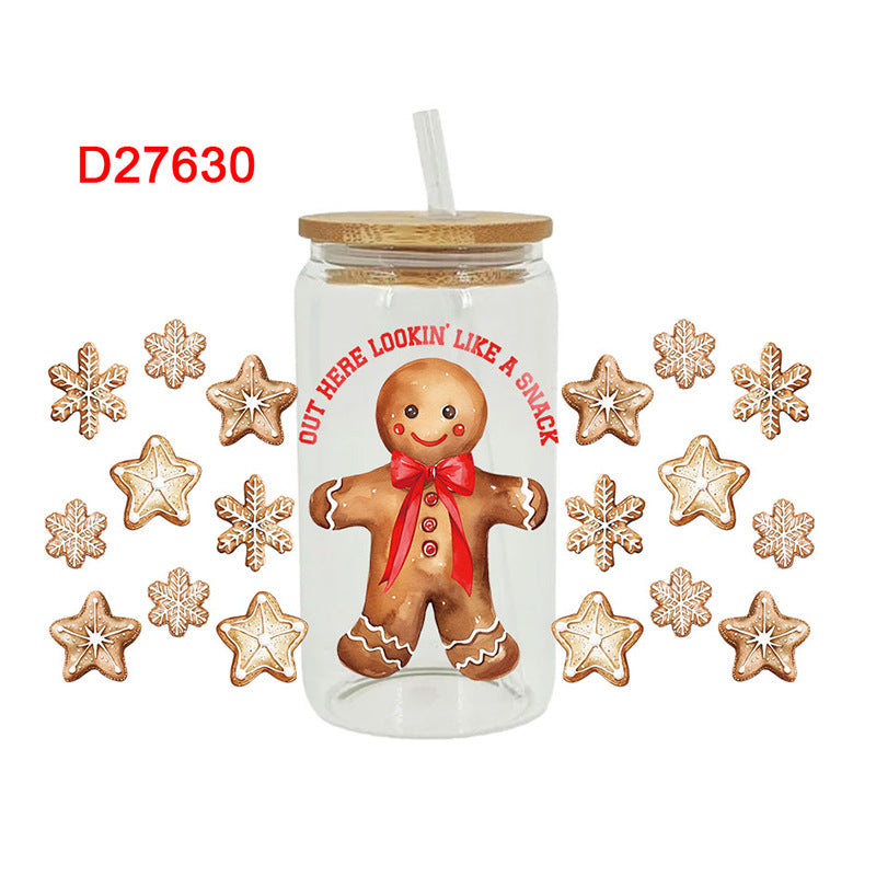 Wholesale UV Transfer Paste Glass Crystal Label 16oz Cup UV DTF Wraps 23cmX11cm