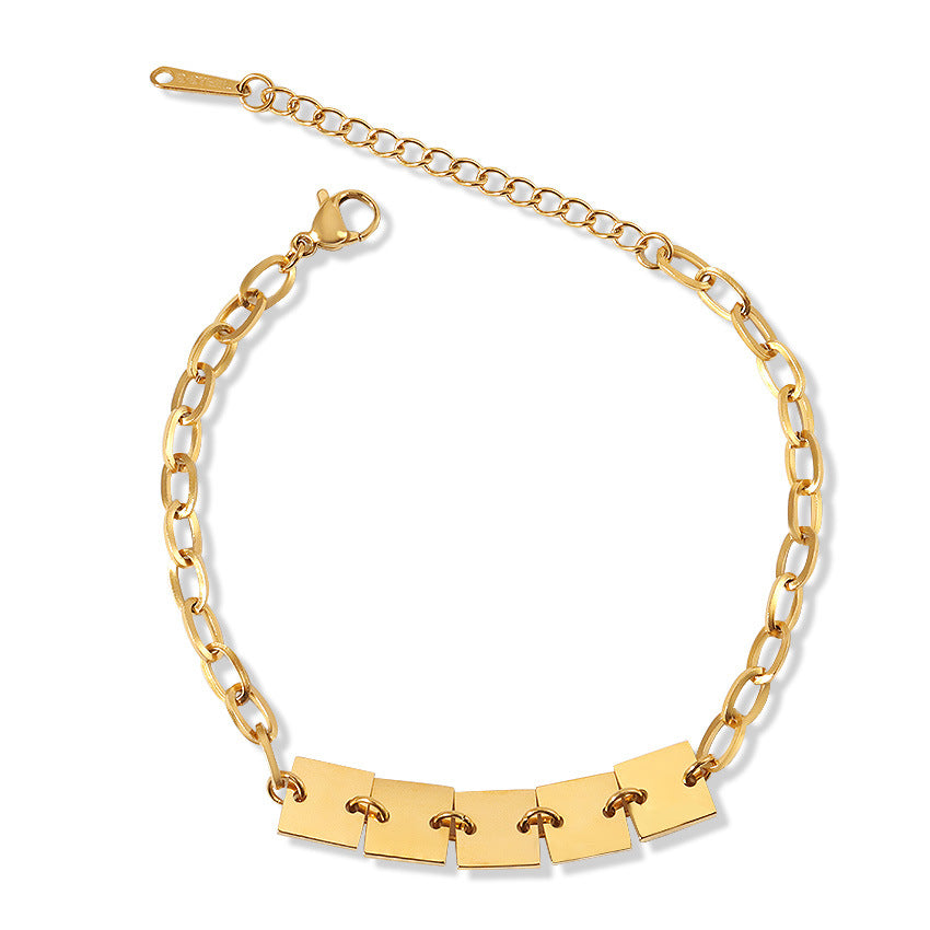Wholesale 8k Gold Plated Fashion Square Bracelet
