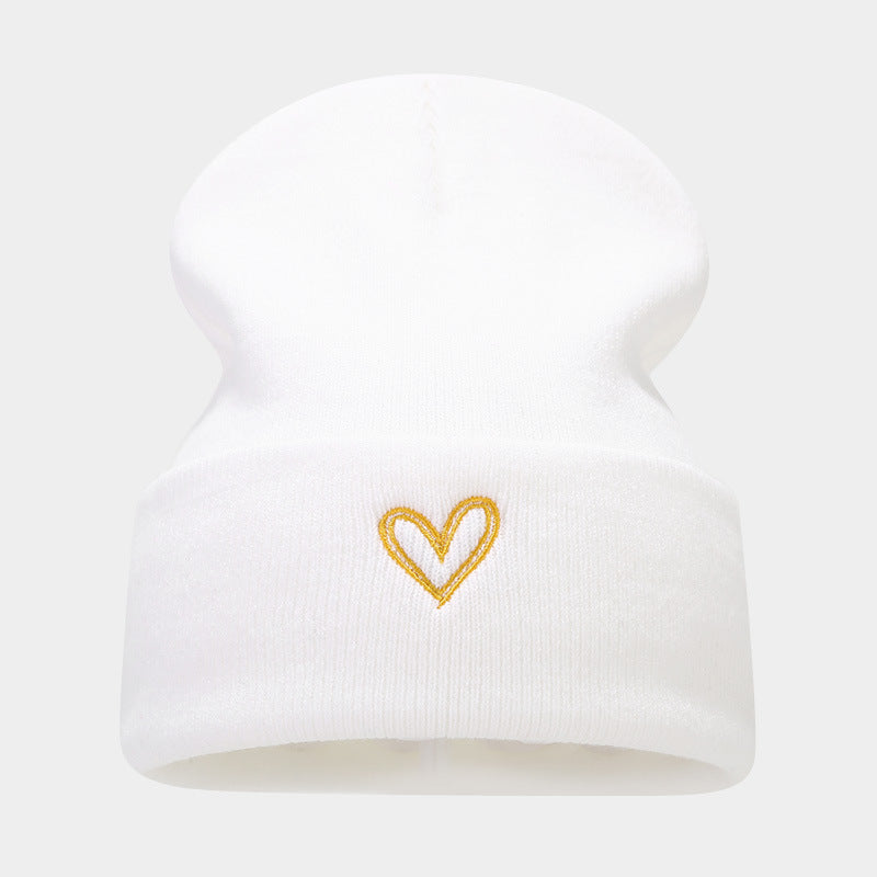 Wholesale Thickened Love Embroidered Acrylic Knitted Hats