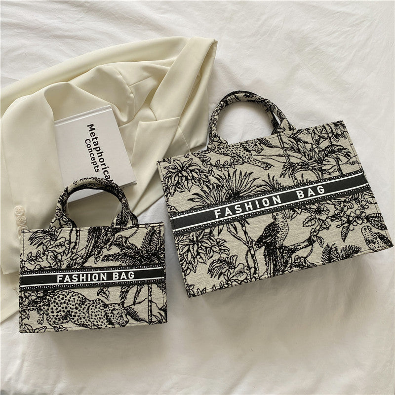 Wholesale Simple Fashion Tote Retro Large Flower Handbag